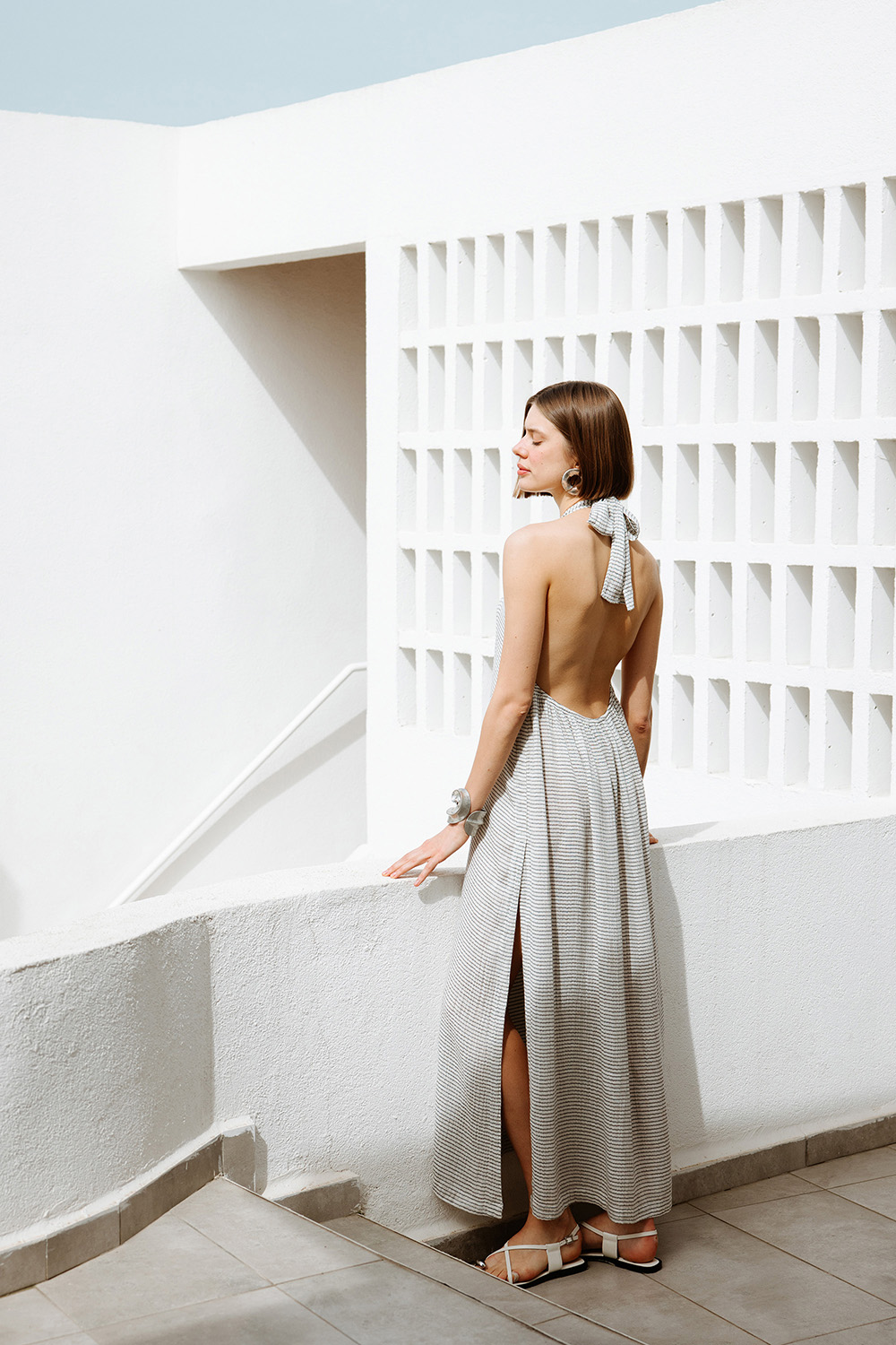 Siyah Çizgili Elbise