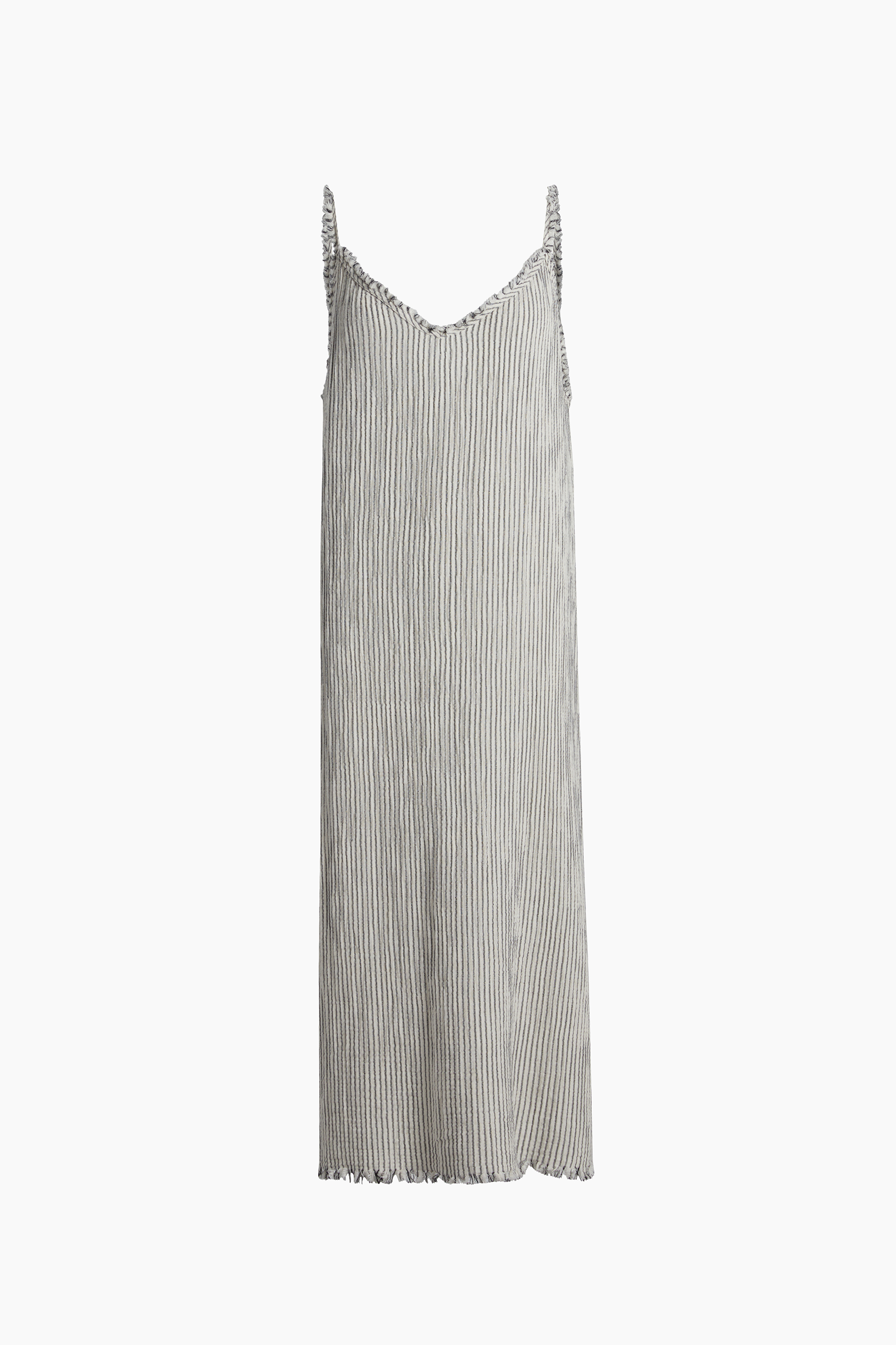 Crinkle Black Striped Strappy Dress