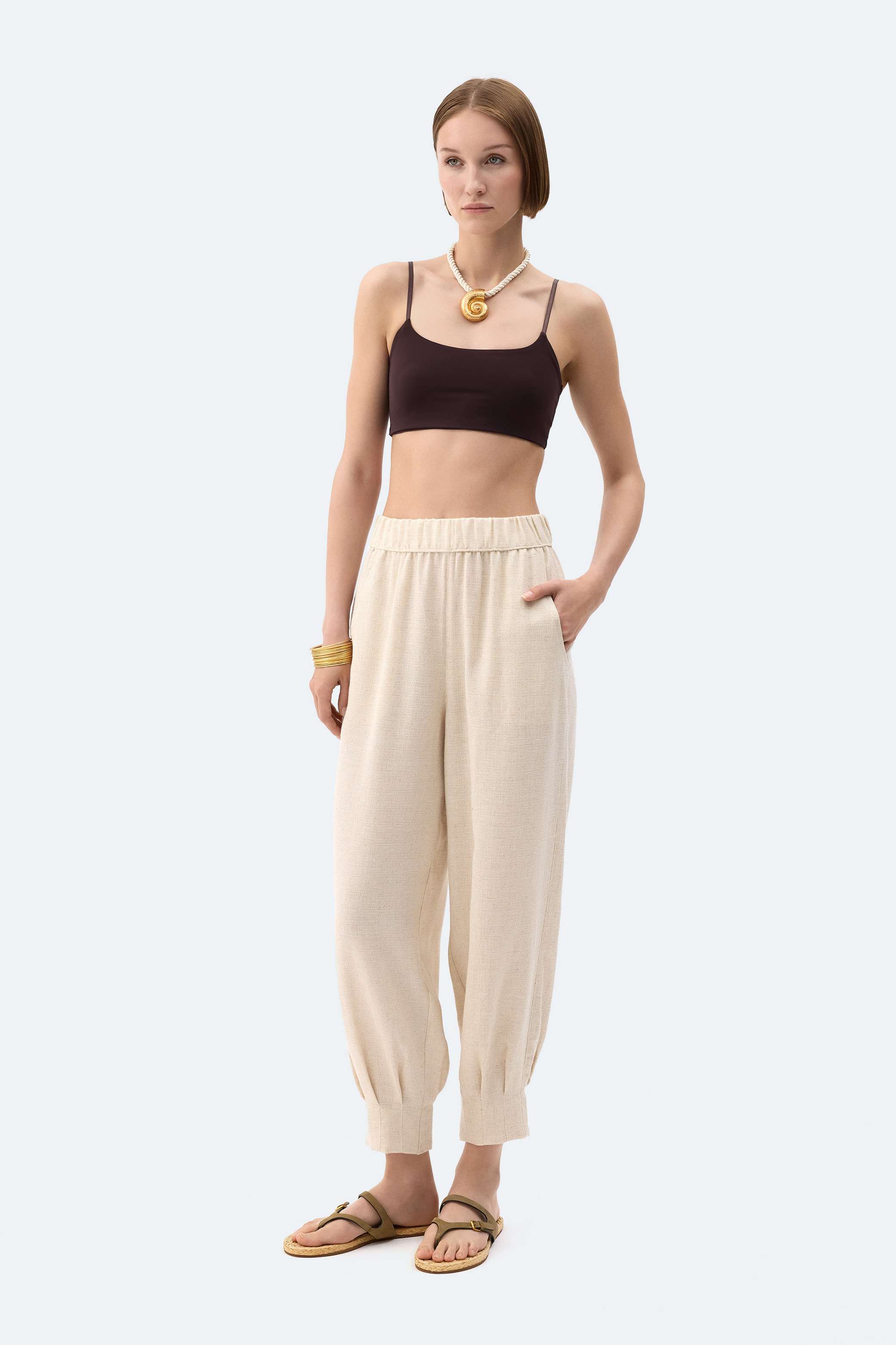 Natural Linen Slouchy Pants