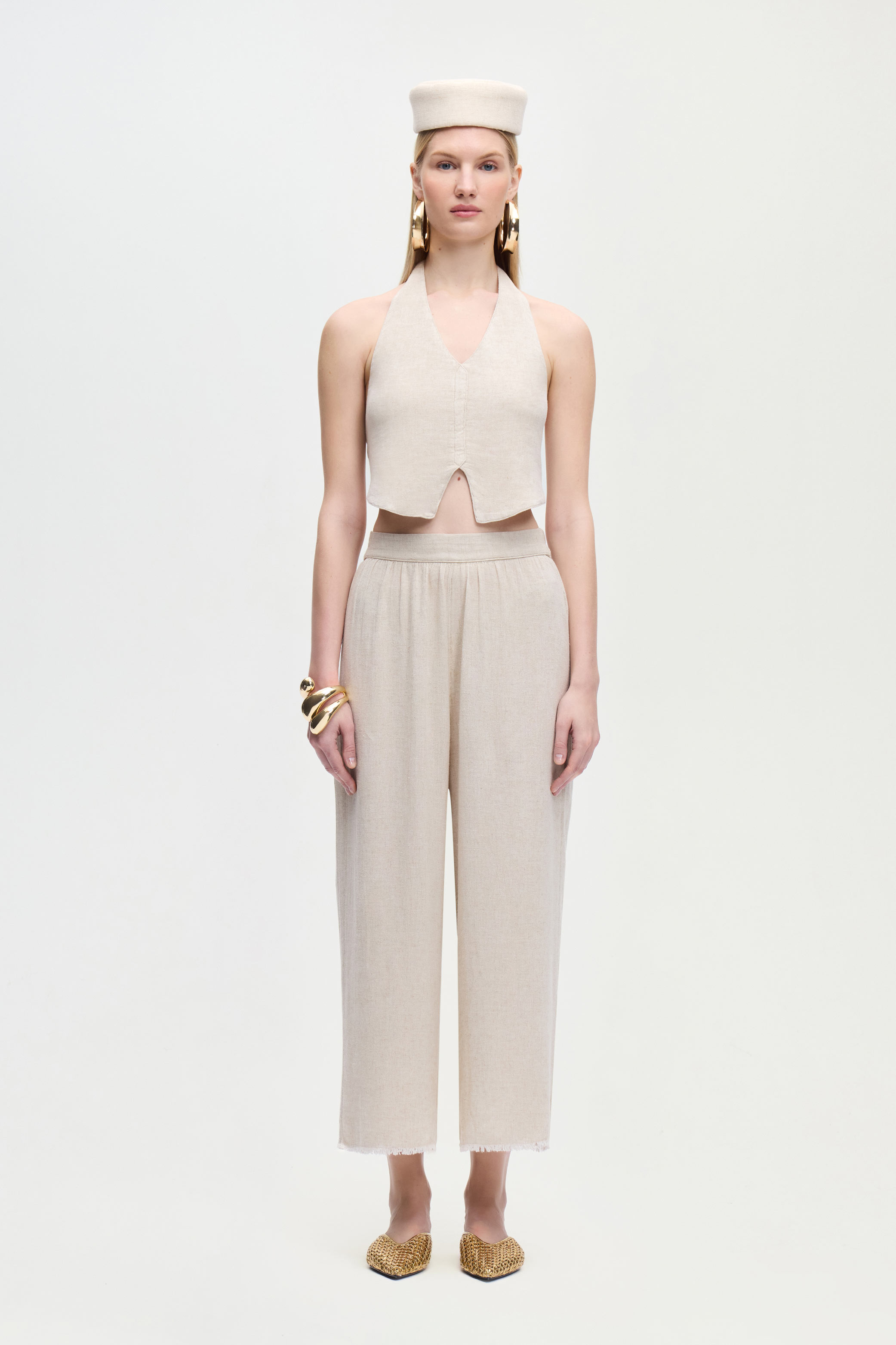 Keten Natürel Yelek