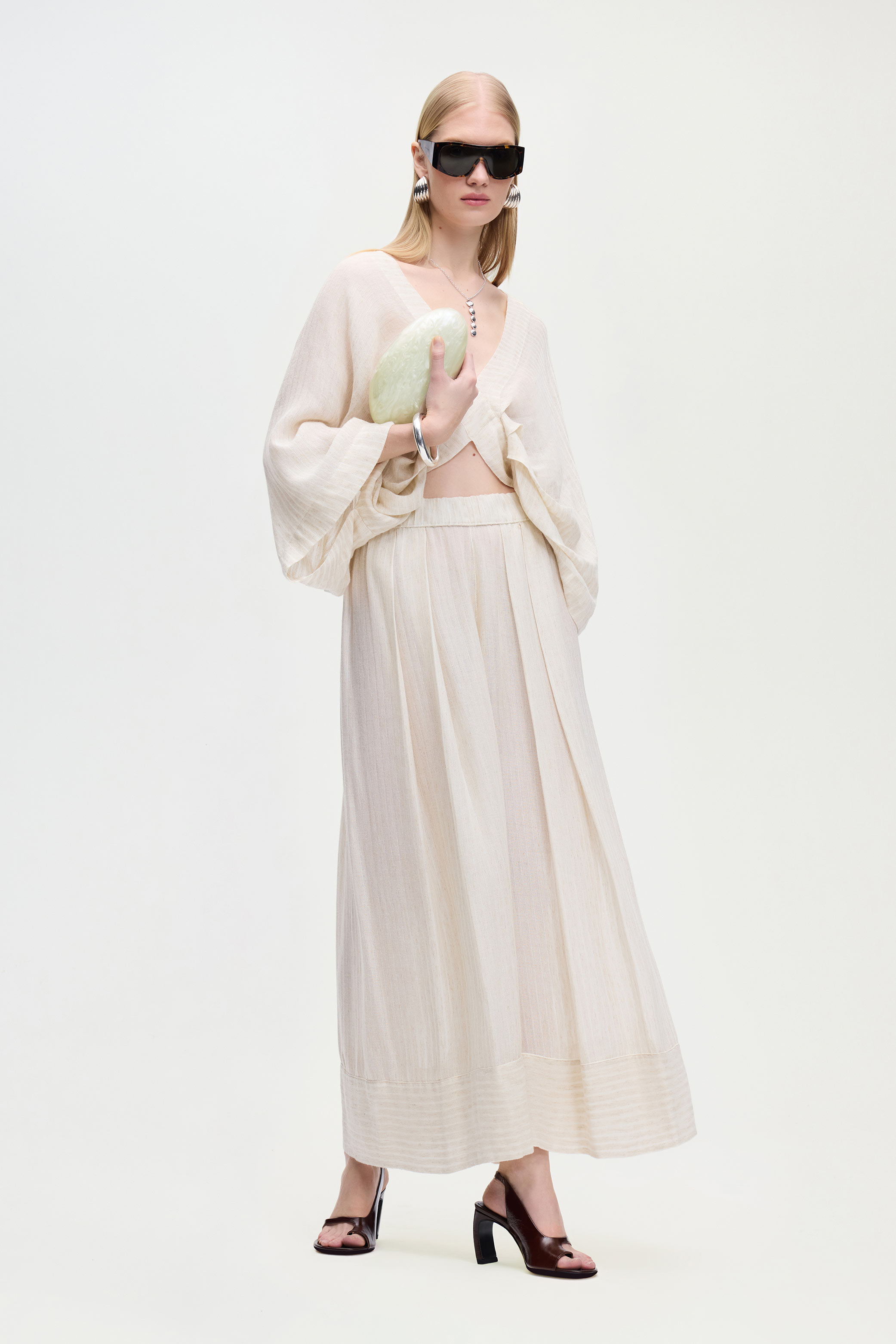 Natural V-Neck Blouse