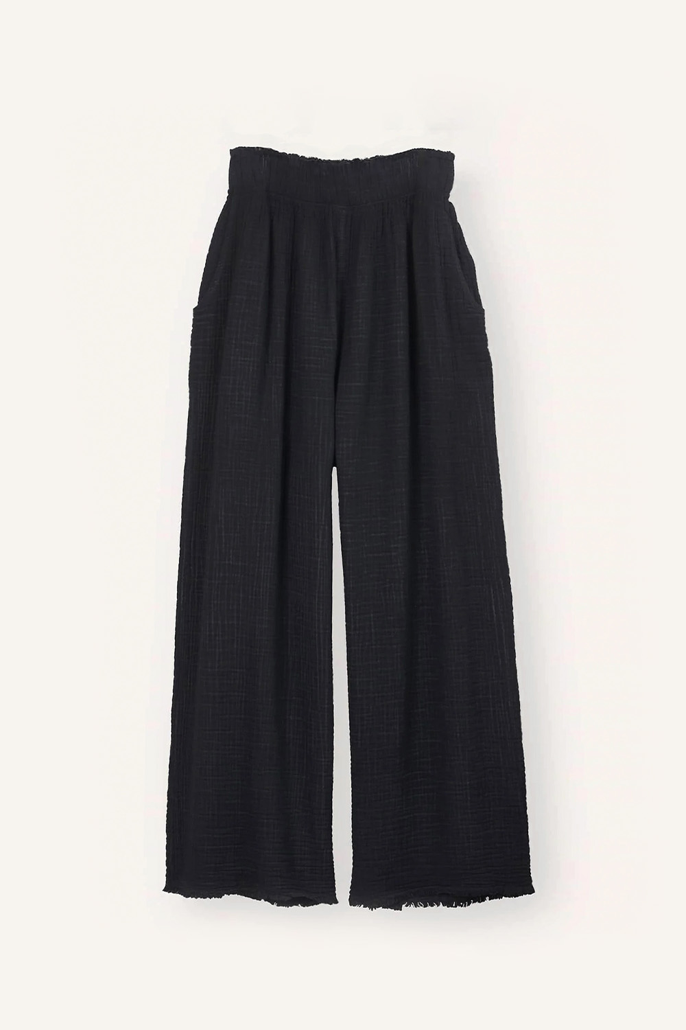 Crinkle Black Palazzo Pants 